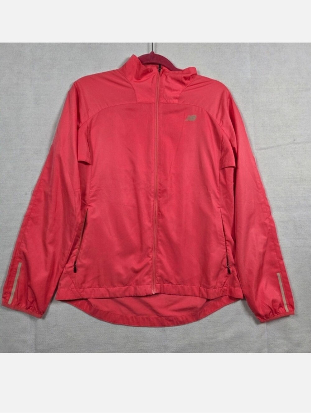 New Balance Hooded Winbreaker Rain Jacket Womens  Pink Running Mesh Lined M